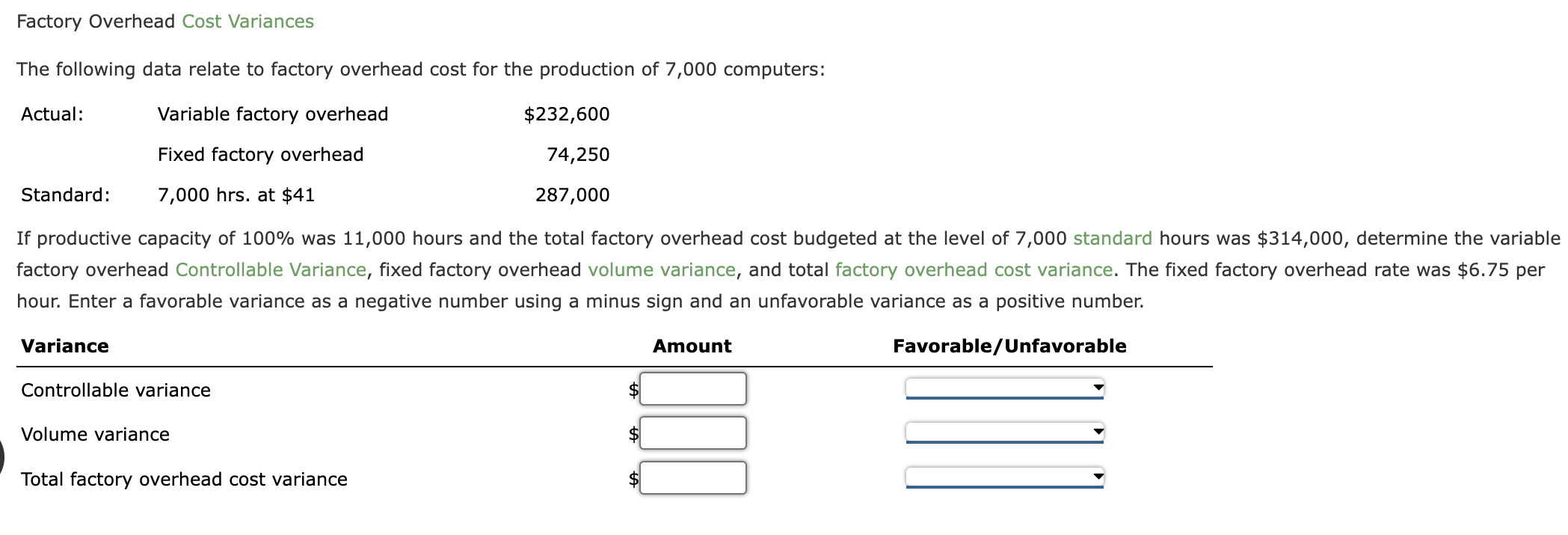 labor rate variance, direct labor time variance, and total direct labor cost