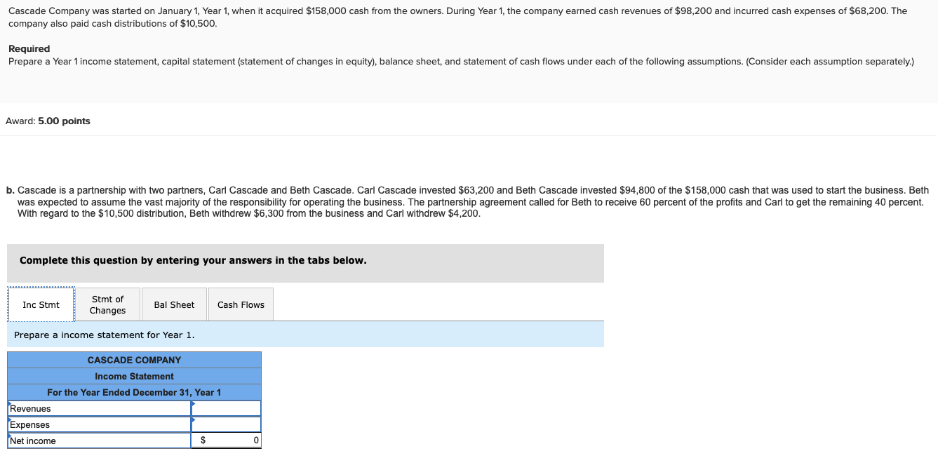 Hello, can you please help me solve this problem?? Thanks! Cascade Company