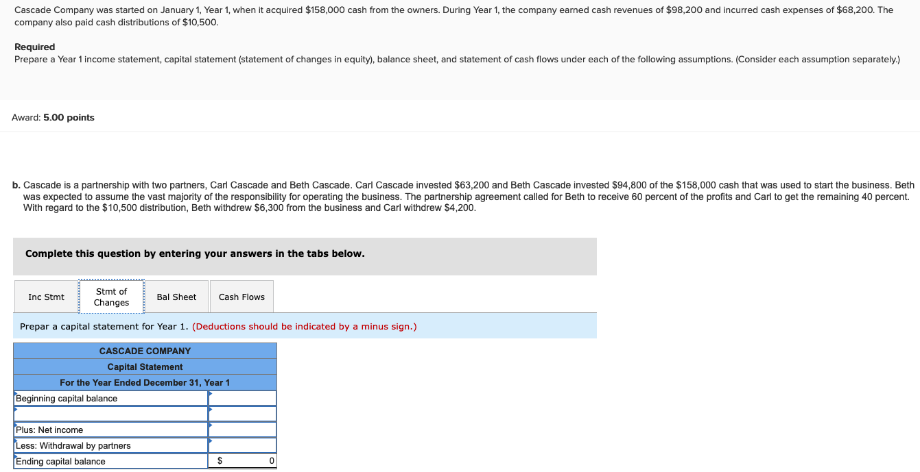 was started on January 1, Year 1, when it acquired $158,000 cash