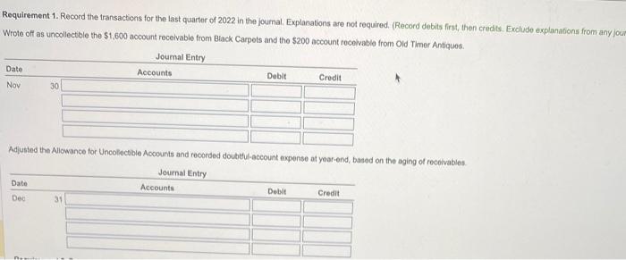 Uncollectible Accounts and recorded uncollectible-account expense at year-end, based on the aging