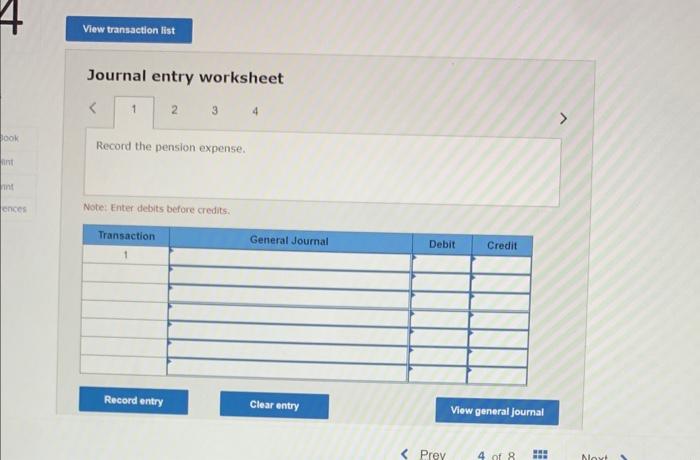 entries to record (a) pension expense, (b) gains and losses (if any),