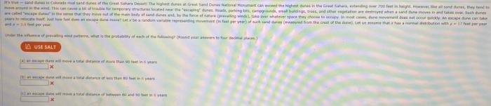  Let x be a randome variable repesending movement (in feet per