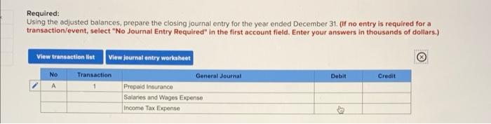 balances, prepare an income statement for the year ended December 31 .