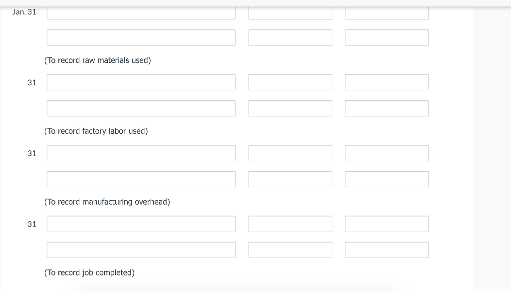 on January 1 if this was the only unfinished job? Balance in