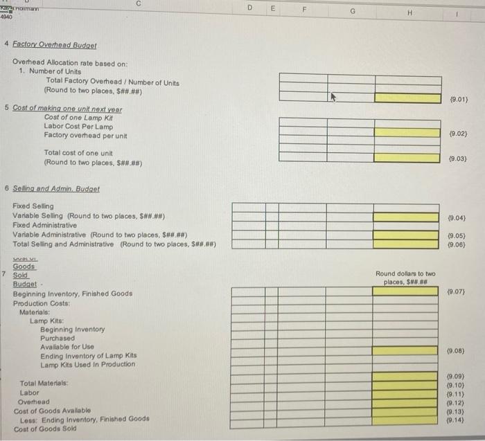 to assist in pleing for next year's operations. The lamps are ceramic