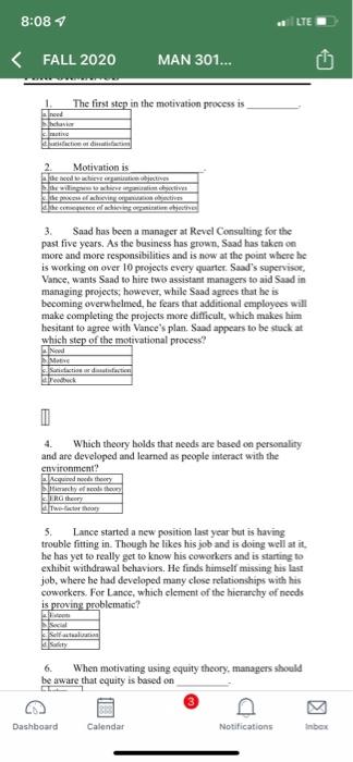  5.Lance started a new position last year but is having trouble