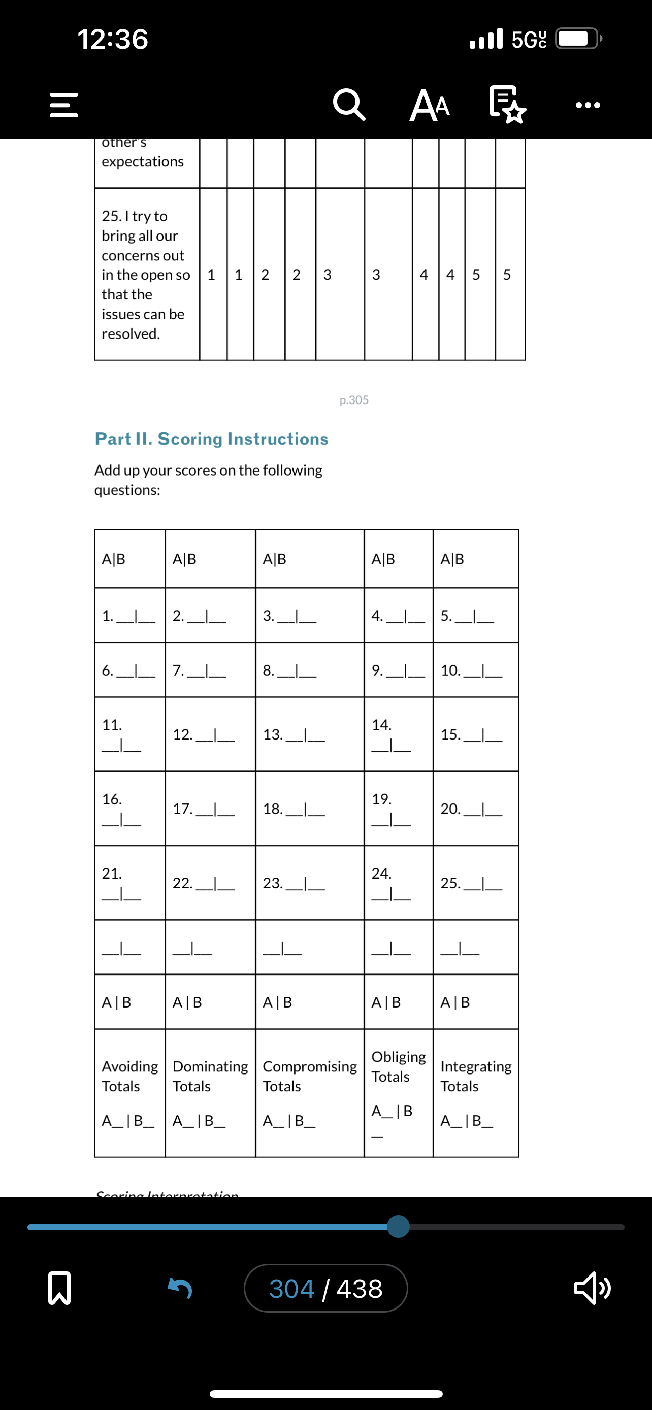 unless you wish to do so. Part I. Taking the Assessment Purpose: