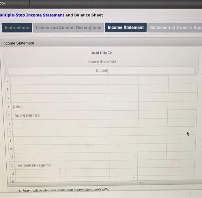 their current balances appear in the ledger of Druid Hills Co. for