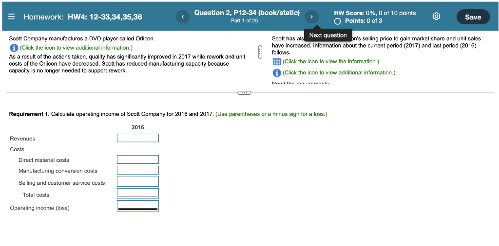 Please answer requirement 1 Ple = Homework: HW4: 12-33,34,35,36 Question 2, P12-34