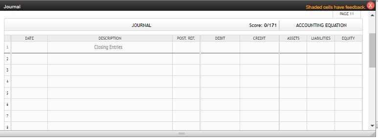 Please answer: Based upon the end-of-period spreadsheet, journalize the closing entries. Refer