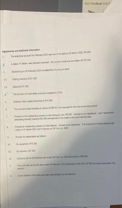 000 MANCOSA Credit R 1000000 300 000 384 000 160 000 8000