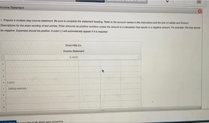 Selling Expense Office Salaries Expense Rent Expense Depreciation Expense-Office Equipment Insurance Expense