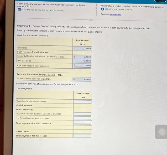 please make sure the answer is right this time 5 parts Cooke