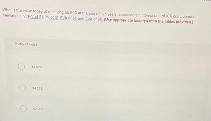 Please help me solve this! What is the value today of receiving