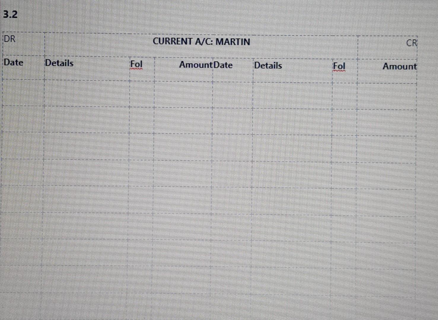 of Net Investment of Partners (12 marks) 3.2 Current ac: : Nartin