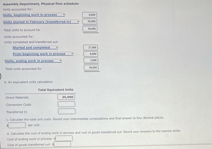 at the end of the process. In both departments, conversion costs are