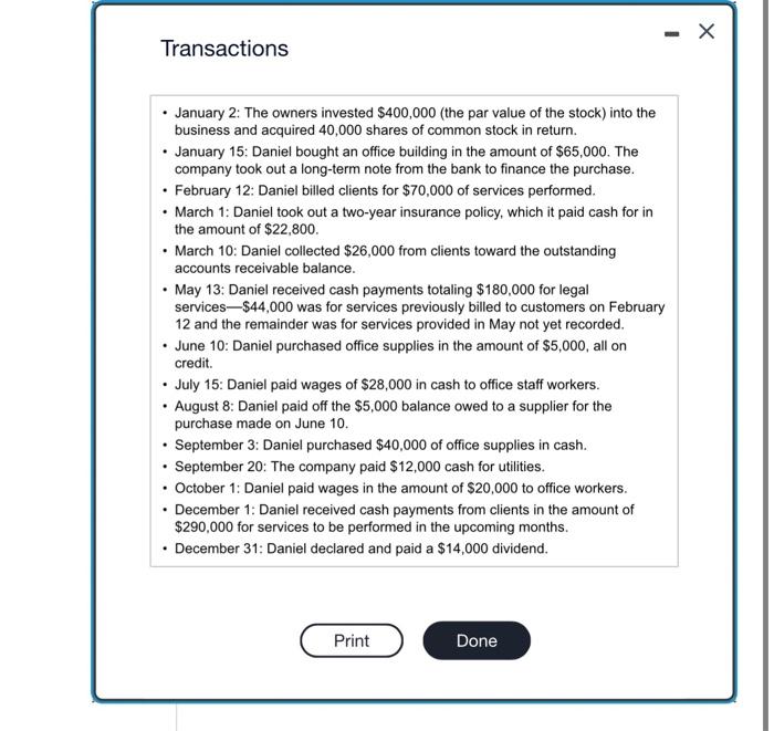 December 31 , 2022. During the first year of business, the company