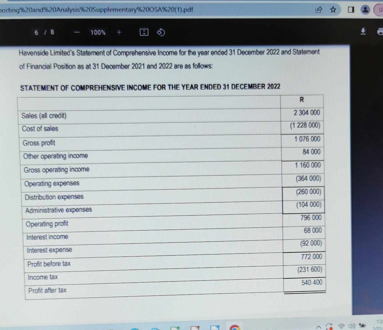 4 to answer the following questions. 5.1 Calculate the following ratios for