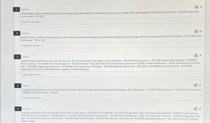 need help, thanks 4 points BU Using the data conduct a trend