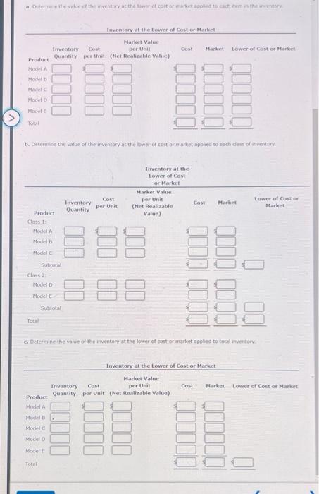 give like if correct!! Answer: A, B, and C Lower of Cost