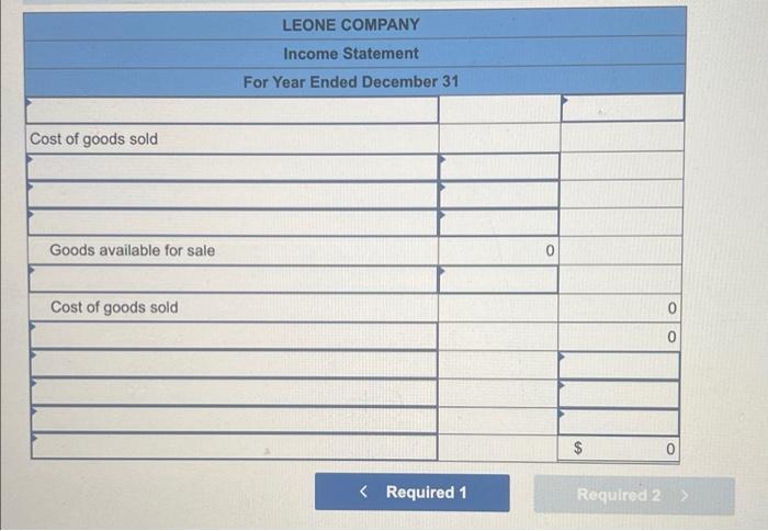 Raw materials purchases LEONE COMPANY Schedule of Cost of Goods Manufactured For