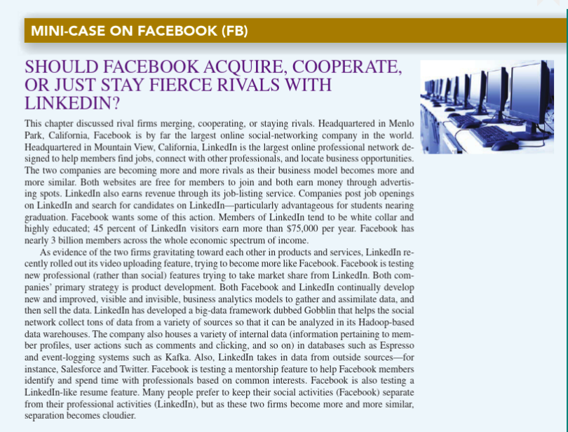 Case Study 2: Mini-Case on Facebook (FB) - Page 159 Refer to