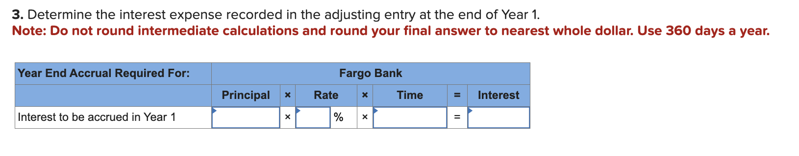 from Fargo Bank by signing a 60-day, 8\%, $24,000 note payable. December
