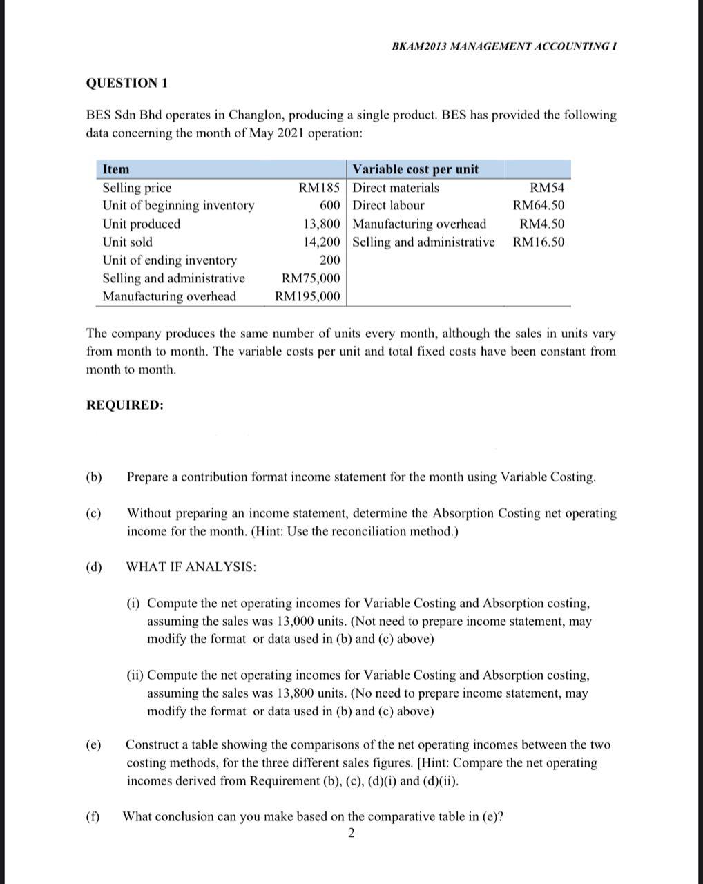 I only need answers for question e and f . Plz kindly