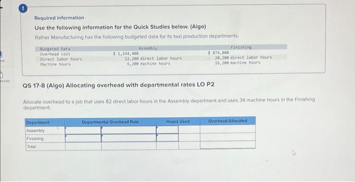 need help with this question please ok inces Required information Use the