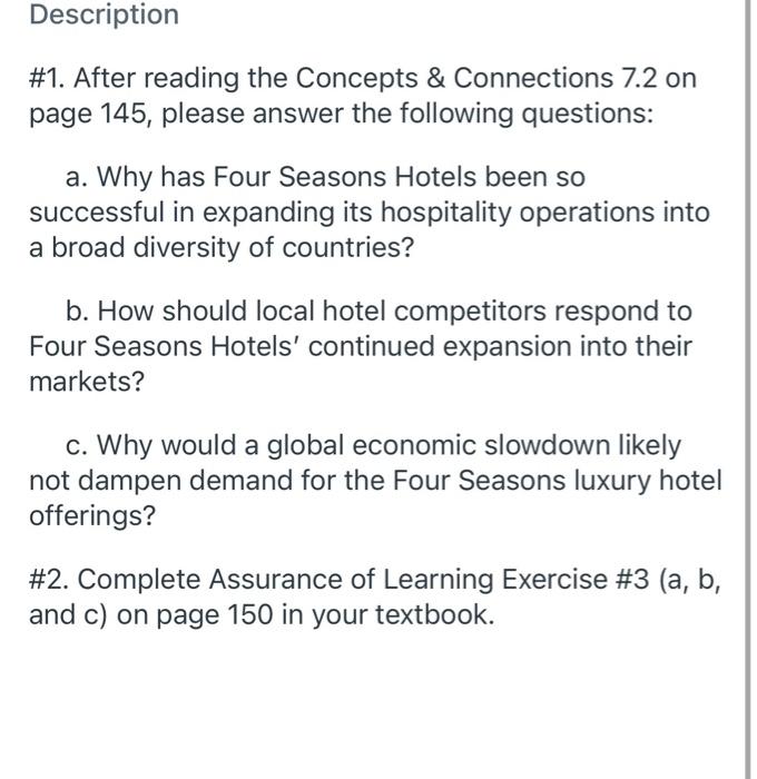  updated question Description #1. After reading the Concepts & Connections 7.2