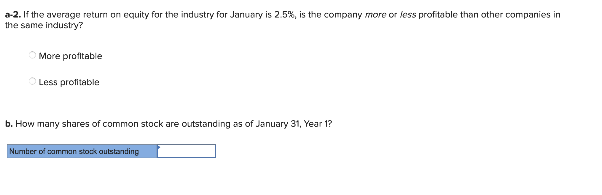 for the industry for January is 2.5%, is the company more or