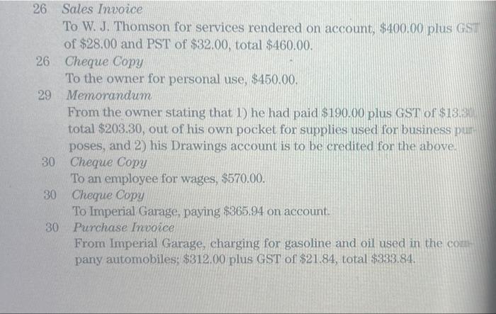 120 Supplies 125 Equipment 130 Automobiles 201 Bank Loan 211 A/P Imperial