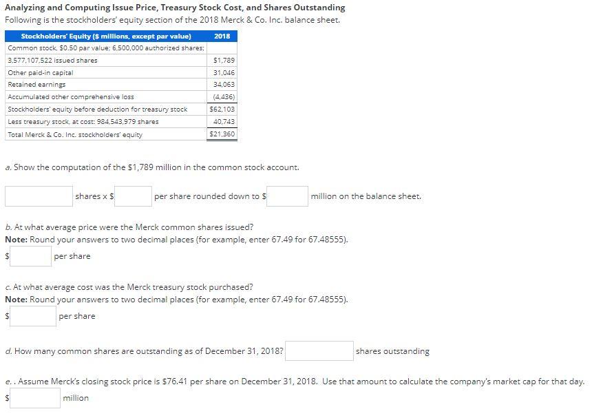 Please show all steps and formulas used. Analyzing and Computing Issue Price,