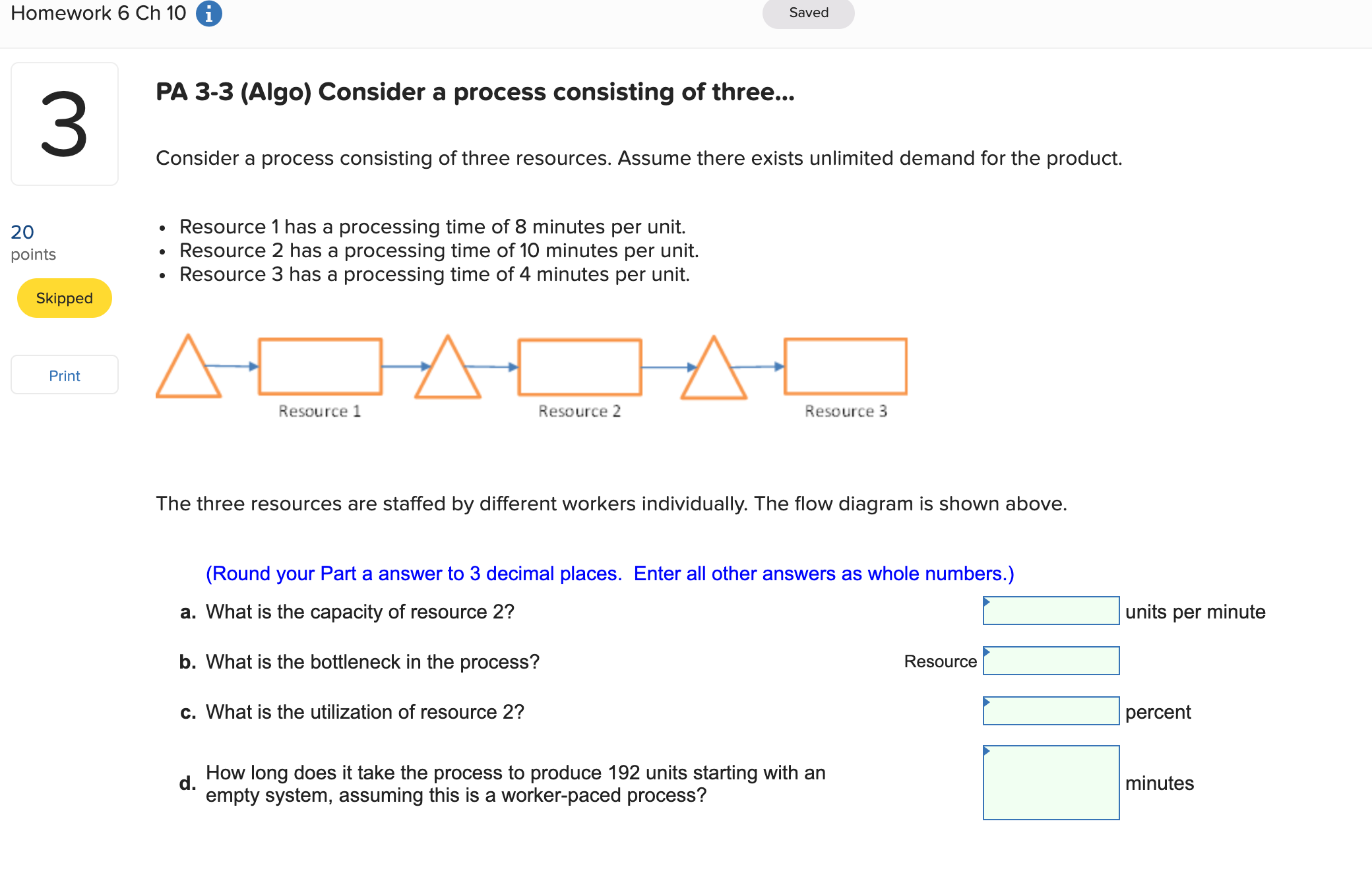 I need help with this question: Homework 6 Ch 10 0 Saved