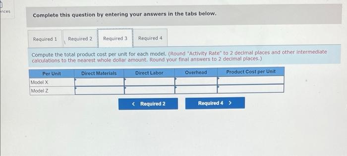 and cost drivers associated with the production processes follow. Process Assembly Units