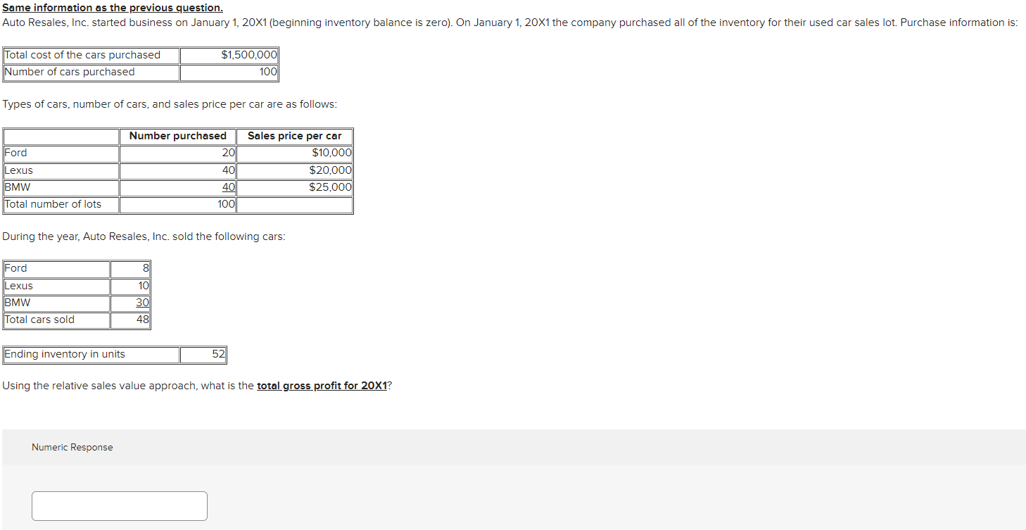 Q. 23 Same information as the previous question. Auto Resales, Inc.