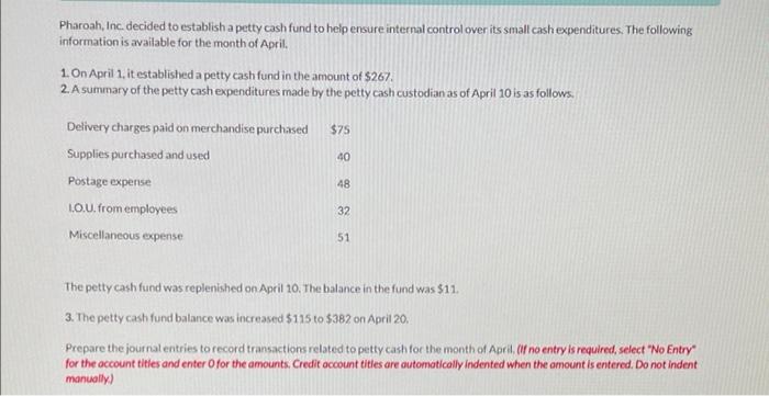 please fill out the missing boxes with the right information Pharoah, Inc.
