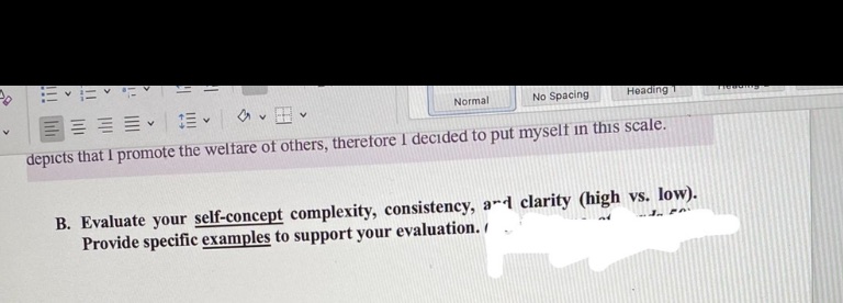 E IEv Normal No Spacing Heading T E depicts that I