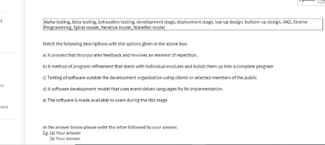 it is regarding project Alpha testing, Beta testing, Exhaustive testing, development stage,