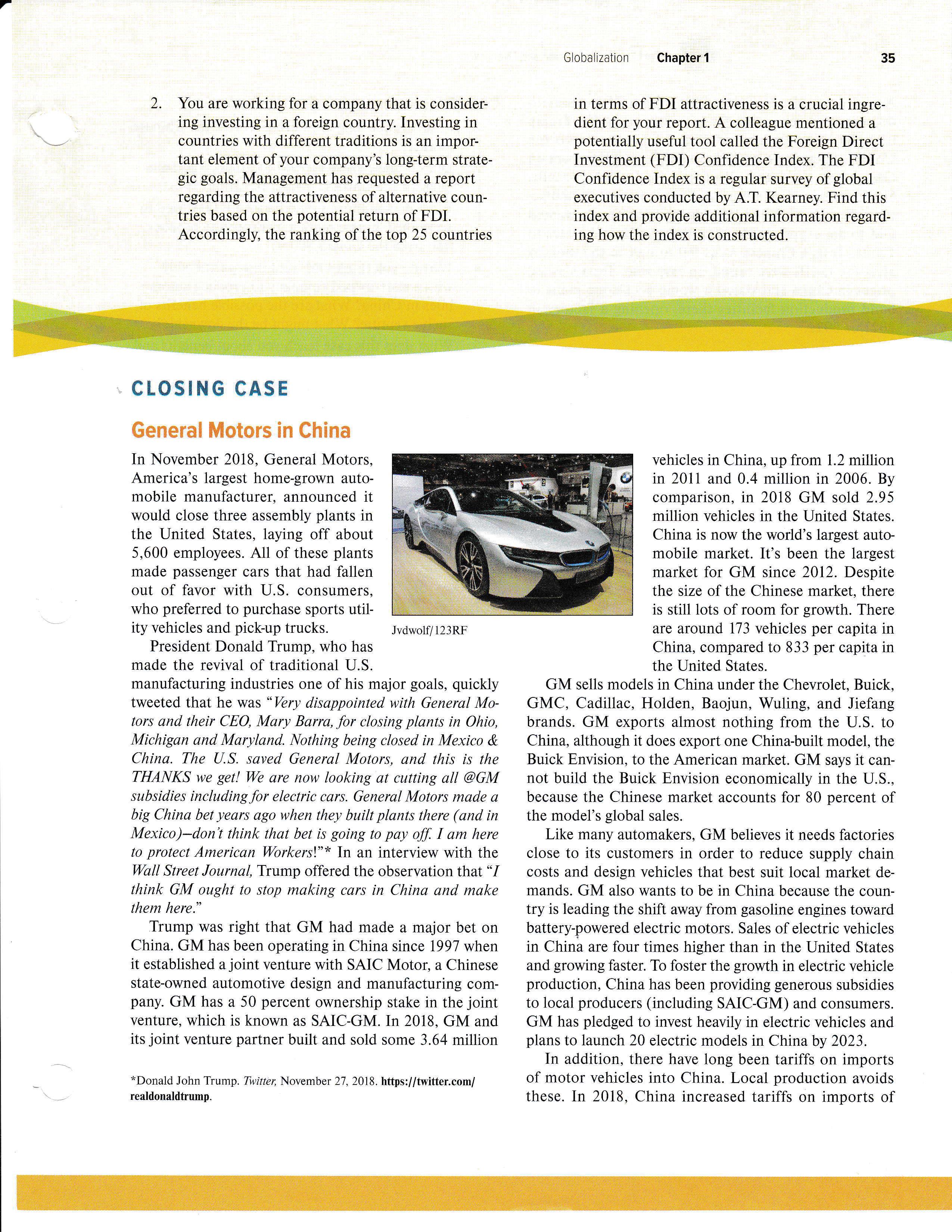 After reading a case study,General Motors in China. Please find the case