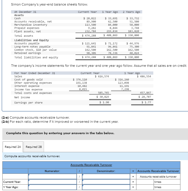Please solve each part. Thank you for the help! Simon Company's year-end