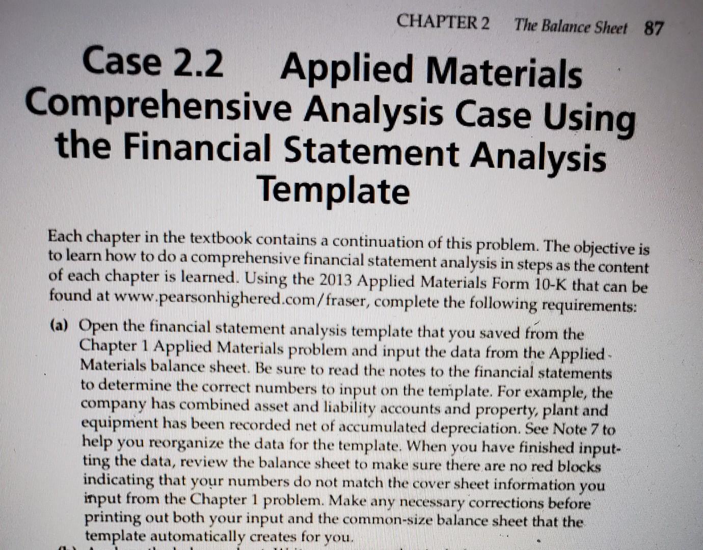 Please explain if possible. CHAPTER 2 The Balance Sheet 87 Case