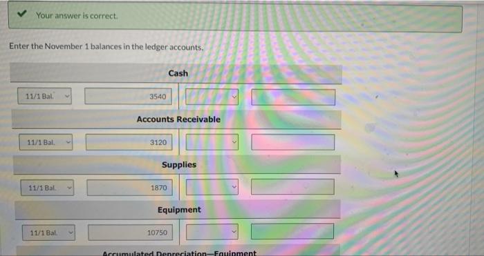 On November 1, 2017, the following were the account balances of Soho
