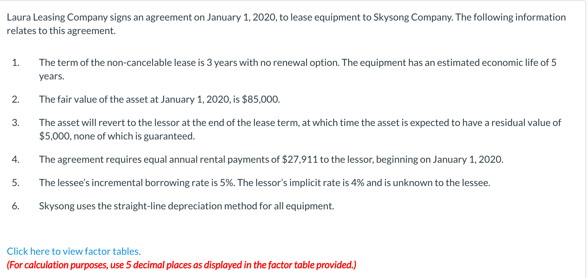 Prepare an amortization schedule that would be suitable for the lessee