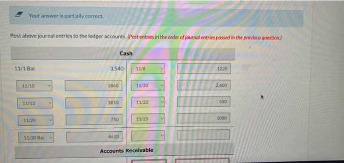 $390 is for November and $830 is for October salaries payable. Received