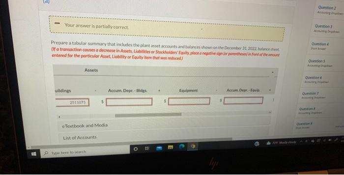 December 31, 2022, Flounder Corporation reported the following plant assets. Land $