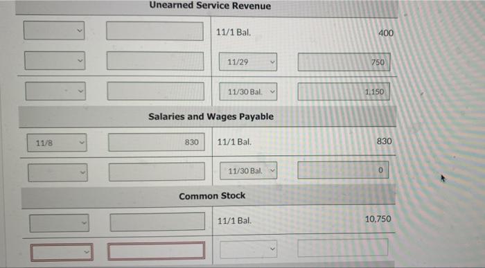 on account $1,360. Paid creditors $2,600 of accounts payable due. Paid November