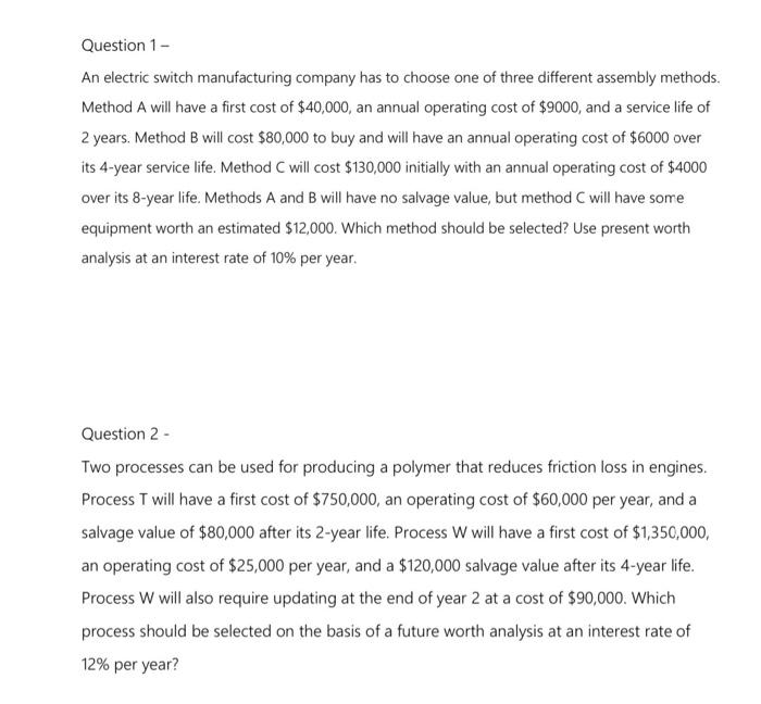 i need answer for these questions please Question 1 - An electric
