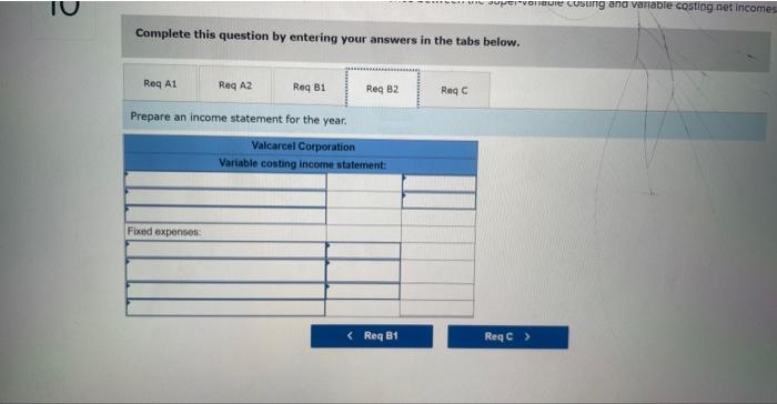 $184 per unit. Required: a-1. Assume the company uses super-variable costing. Compute