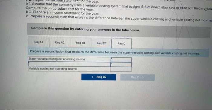 the unit product cost for the year. a-2. Prepare an income statement